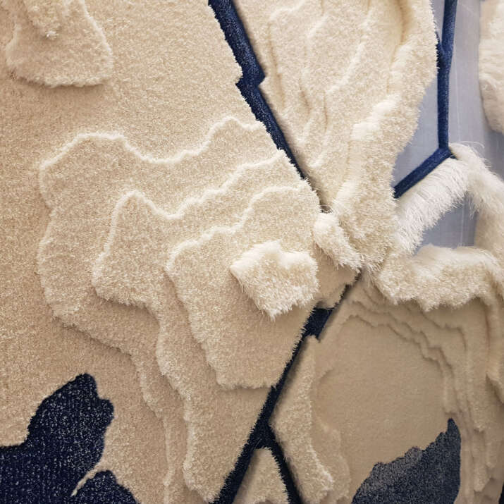 ‘Sculpting a Continent’ hand tufted installation piece by Andrew Warburton