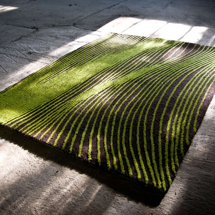 Andrew Warburton Pure Wool Plough Rug In Cut & Loop Pile