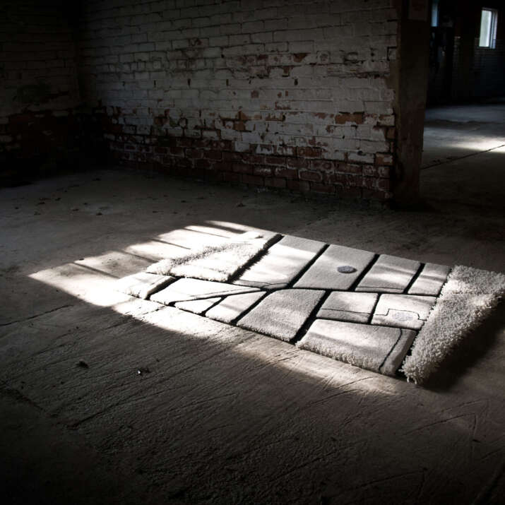 Andrew Warburton Designed Grid Wall Hanging Pure Wool Sculpted Carved