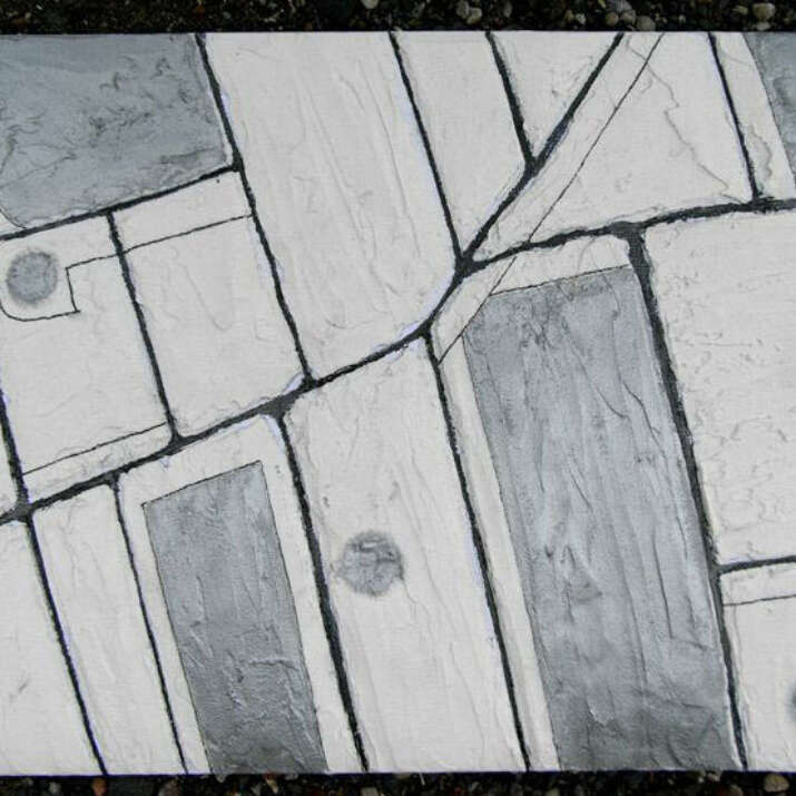 Andrew Warburton Designed Grid Wall Hanging Pure Wool Sculpted Carved