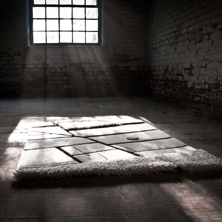 Andrew Warburton Designed Grid Wall Hanging Pure Wool Sculpted Carved