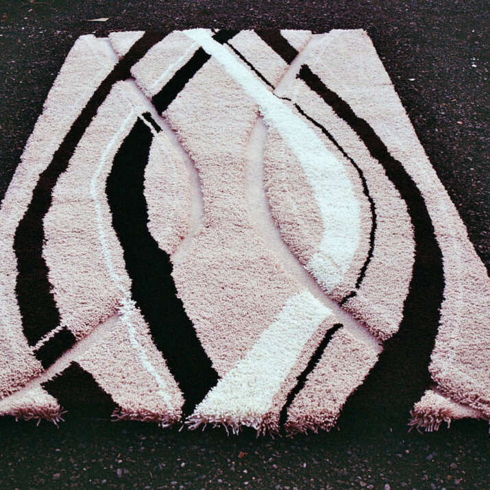 Hand Tufted Felted Yarn Wool Sculpted Rug