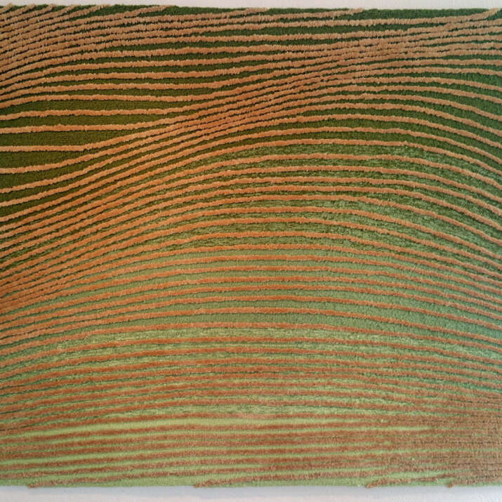 Andrew Warburton Designed Ombre Cut & Loop PIle with Wool/Silk Gold Cut Pile Lines